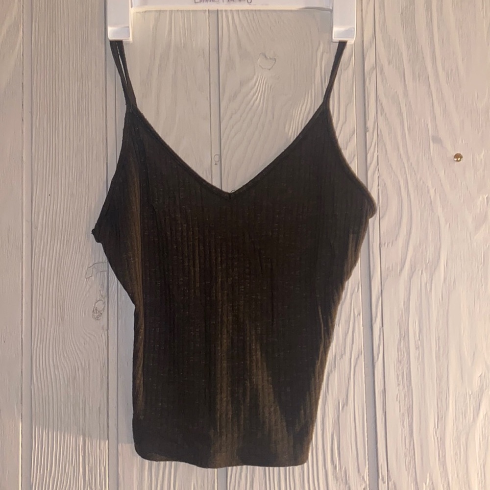 Army green knitted v-back Victoria Secret tank top super comfy!